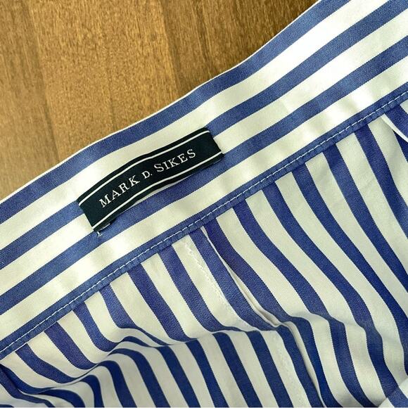 Mark D Sikes MDS | Women’s Ruffle High-Low Maxi Skirt Size 4 Blue & White Stripe - Picture 10 of 11